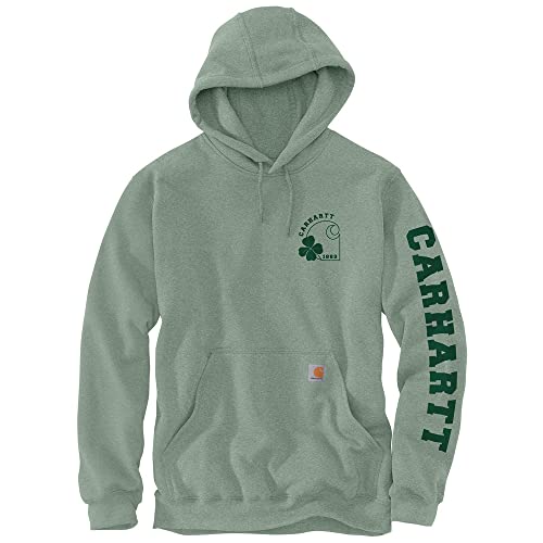 Carhartt Herren Loose Fit Midweight Hooded Shamrock Sweatshirt, Jade Heather, M von Carhartt