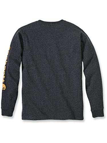 Carhartt Herren Relaxed Fit Heavyweight Long-Sleeve Logo Sleeve Graphic T-Shirt, Farbe: Carbon Heather, Größe: XL von Carhartt