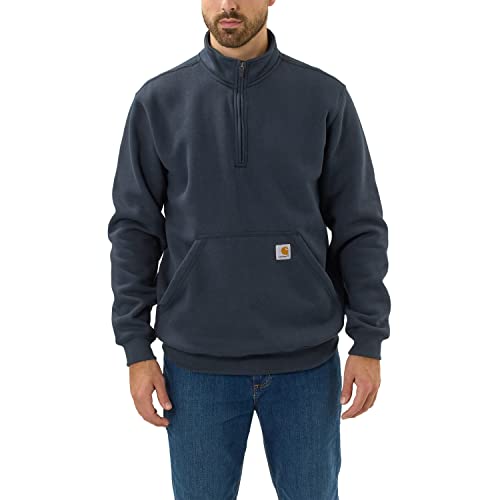 Carhartt Loose Fit Midweight Quarter Zip Mock Neck Sweatshirt,New Navy,S von Carhartt