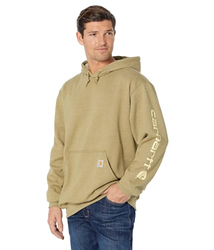 Carhartt Herren Loose Fit Midweight Logo Sleeve Graphic Sweatshirt, True Olive Heather, M von Carhartt