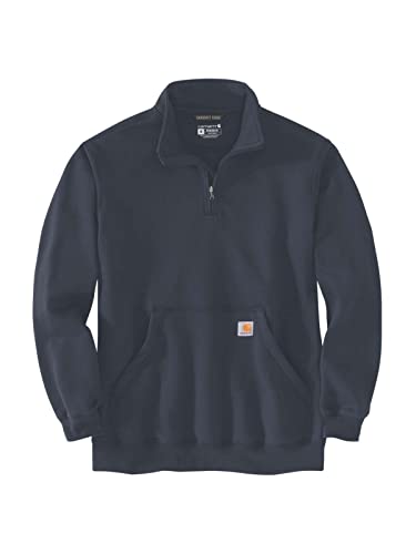 Carhartt Loose Fit Midweight Quarter Zip Mock Neck Sweatshirt,New Navy,S von Carhartt