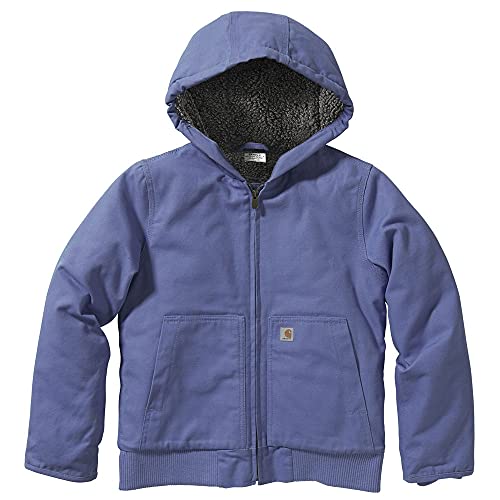 Carhartt Mädchen Jacke mit Reißverschluss vorne, Flanell, gesteppt, gefüttert, mit Kapuze, Active Jac, Marlin, 4-5T von Carhartt