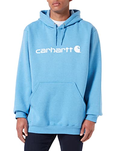 Carhartt Herren Loose Fit, mittelschweres Logo-Graphic Sweatshirt, Lagunenblau meliert, M von Carhartt