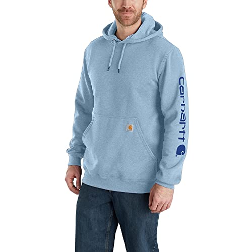 Carhartt, Herren, Weites, mittelschweres Sweatshirt mit Logo-Grafik auf dem Ärmel, Alpines Blau meliert, M von Carhartt