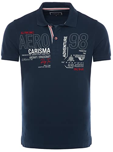 Carisma Kurzarm Poloshirt für Herren 100% Baumwolle ? Herren Polo Shirt mit Stickerei ? Angenehmes Regular Fit Shirt für Büro und Freizeit 4666 NA 5XL von Carisma