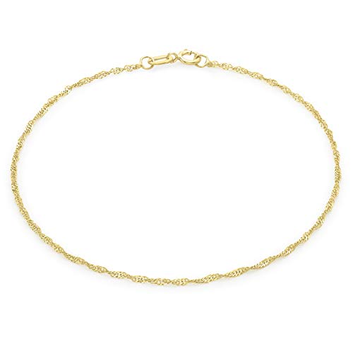 Carissima Gold Damen 9k (375) Gelbgold Diamantschliff 2mm 50 PG Twist Panzerkette-Armband 18cm/7zoll 1.23.0481 von CARISSIMA