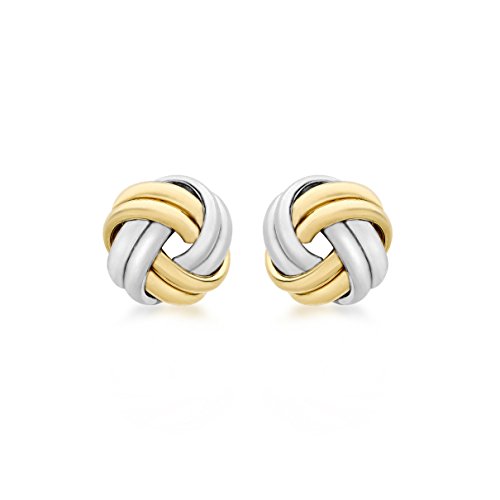 Carissima Gold Damen-Ohrstecker 18ct 8mm Knot Stud Earrings 750 Bicolor - 7.55.8459 von CARISSIMA