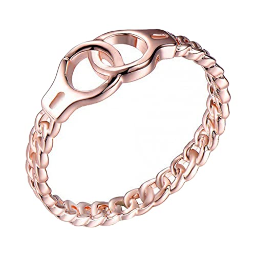 Caritierily Handschellenring EIN sexy Ring Mode Temperament Schmuck Real Gold Galvanik Handschellenring Deckenfluter Ringe (Rose Gold, 10) von Caritierily