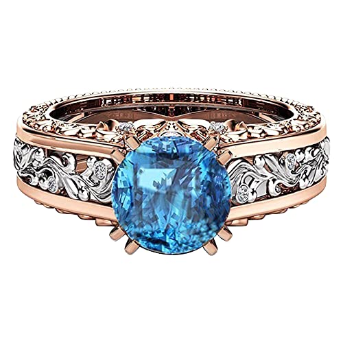 Lesezeichen Der Der Ringe Damen Farbring Geschenk Rose Trennung Schmuck überzogener Goldring Legierungsringe Kinder Ringe Für Mädchen 3 Jahre (Blue, 11) von Caritierily