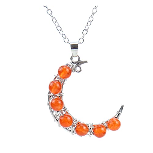 Caritierily Personalisierte Halskette Frauen Anhänger Halsketten Geburtstagsgeschenke für Frauen Muttertagsgeschenke Halsketten für Frauen Geschenke für Frauen Kristall Halskette (Orange, One Size) von Caritierily