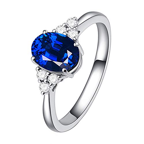 Ringe Compatible with Machen Set Silikon Set Damen Natürlicher Ring Rubinblut 18 Karat Vergoldete Gelbe Diamantringe Melkfett Mit Ringelblume (Blue, 7) von Caritierily