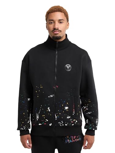 Carlo Colucci Sweatjacke Paint drop Schwarz XL von Carlo Colucci