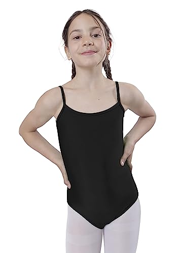 Carnavalife Balletttrikot für Mädchen, ärmellos, Camisola-Stil, Trikot mit Rundhalsausschnitt, für Gymnastik, Tanz, Party, Schwarz 10-12 Jahre von Carnavalife