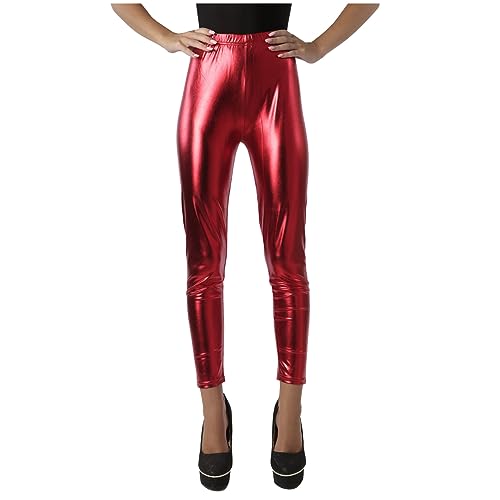 Carnavalife Leggings für Damen, lang, glänzend, elastisch, stylish, Sport-Leggings, Metallic-Effekt, hoher unisex, Frauen-Leggings, schlicht, matt, ohne Glanz, für Yoga und von Carnavalife