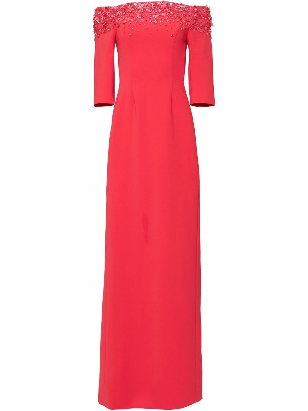 Carolina Herrera Schulterfreies Kleid mit Pailletten - Rot von Carolina Herrera
