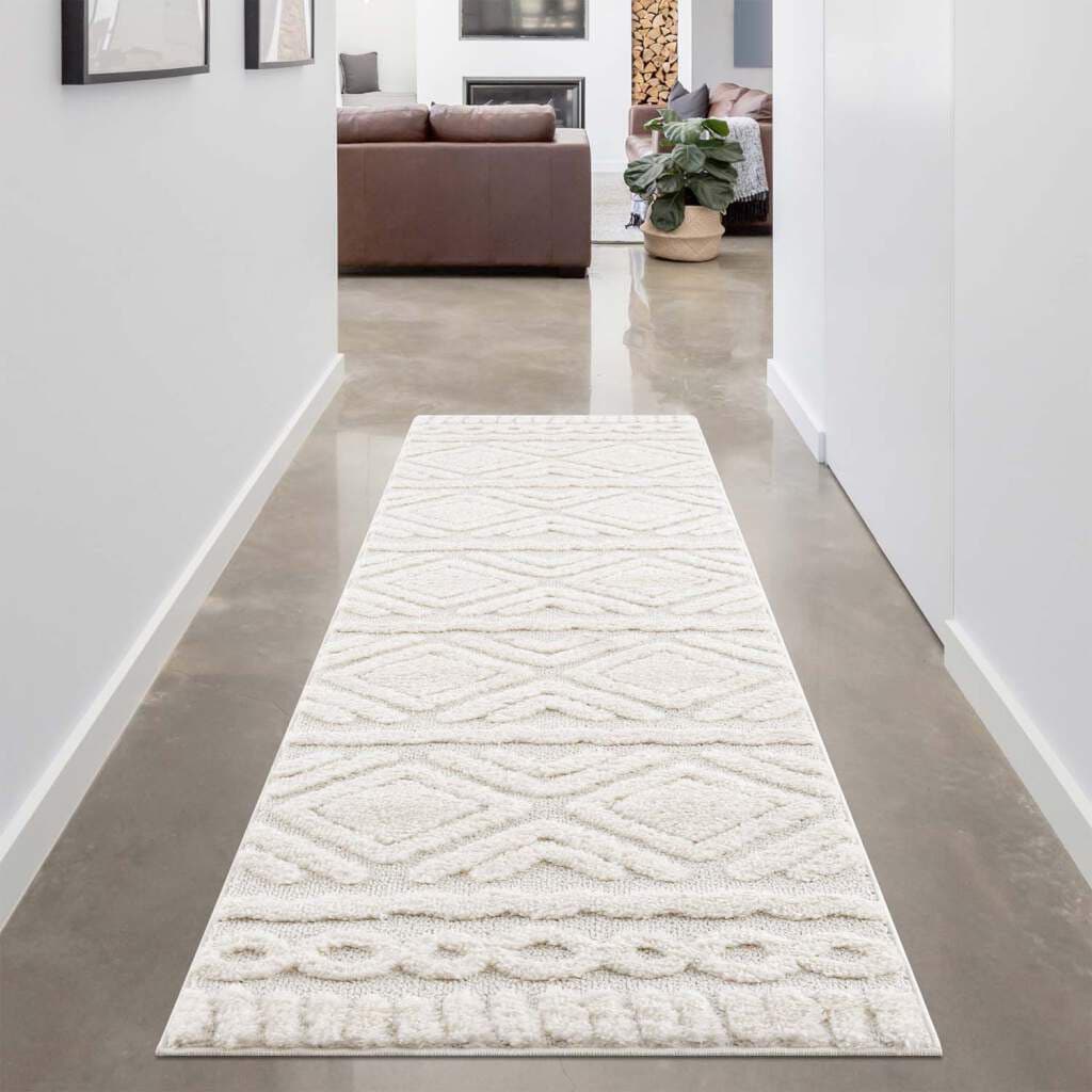 Carpet City Hochflor-Teppich "Focus 3382, Boho-Style", rechteckig, besonders weich, Hoch Tief Struktur, Wohnzimmer, auch als Läufer von Carpet City