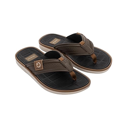 Cartago Herren Lyon II Thong AD Flipflop, BEIGE/Brown/Black, 47 EU von Cartago