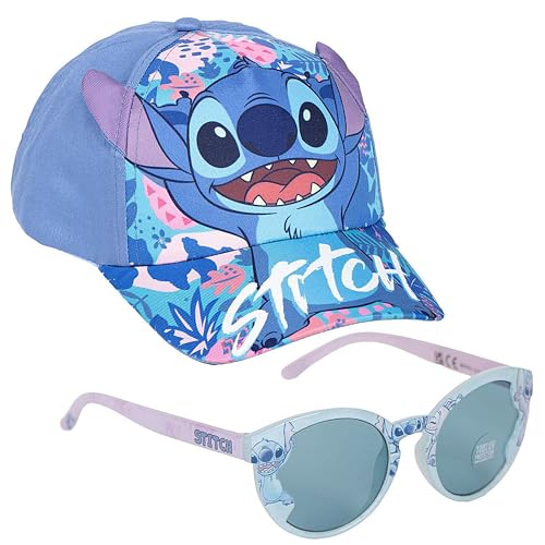 Stitch Sonnenhut Kinder, mütze Sommer, Cap, Kappe, Hut, Cappy - UV Schutz 100%, Lilo und Stitch Geschenke für Mädchen & Jungen | Basecap, Sonnenbrille, Geschenk ab 3 Jahre von Cartelyn