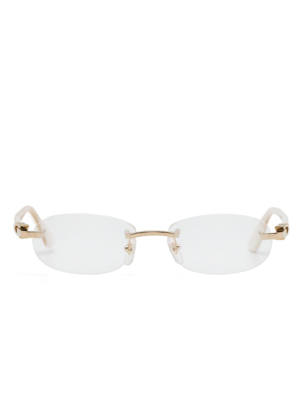 Cartier Eyewear CT0455OJ Brille mit eckigem Gestell - Weiß von Cartier Eyewear