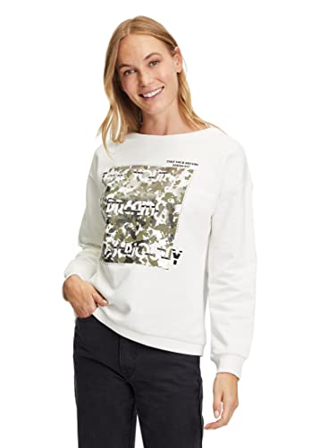 Cartoon Damen Sweatshirt mit Rundhalsausschnitt Cream/Khaki,38 von Cartoon