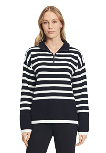 Cartoon Damen Strickpullover mit Stehkragen Schwarz/Weiß,40 von Cartoon