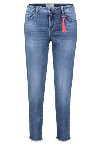 Cartoon Damen Used Look-Jeans mit verkürztem Bein Blue Used Denim,34 von Cartoon