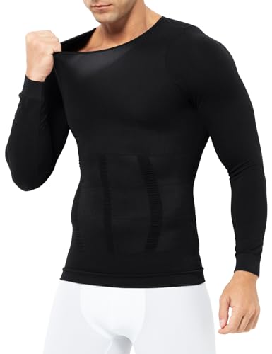 Casey Kevin Herren Kompression Langärshirt Shapewear Unterhemd Herren Kurzarm Sport T-Shirt für Sports & Outdoor Funktionsshirt Bodybuilding Bauchweg Tops von Casey Kevin