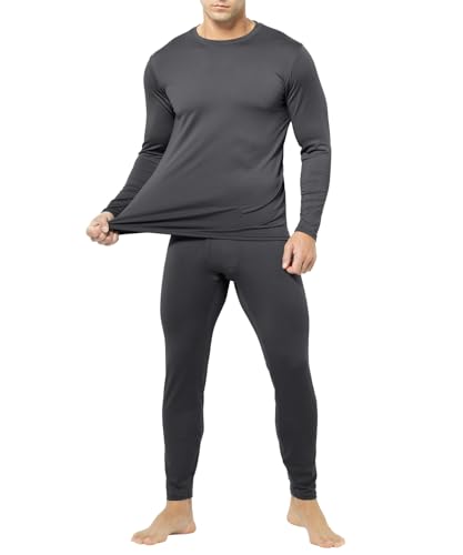 Casey Kevin Herren Thermounterwäsche Set Thermal Underwear mit Innenfleece Thermowäsche Ultraleicht Thermo Oberteil und Unterteil mit Eingriff Funktionsunterwäsche Skiunterwäsche für Winter Thermohemd von Casey Kevin