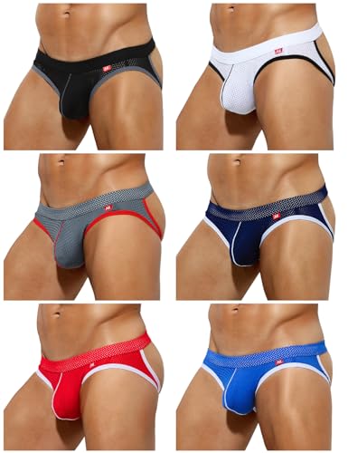 Casey Kevin Jockstrap Herren - 6er Pack, Tanga Strings Männer Atmungsaktiv Sportunterwäsche 3D Bulge Pouch Athletic Unterwäsche Thong 6er Pack Casey Kevin Jockstrap Herren - 6er Pack, Tanga Strings Männer Atmungsaktiv Sportunterwäsche 3D Bulge Pouch Athletic Unterwäsche Thong 6er Pack von Casey Kevin
