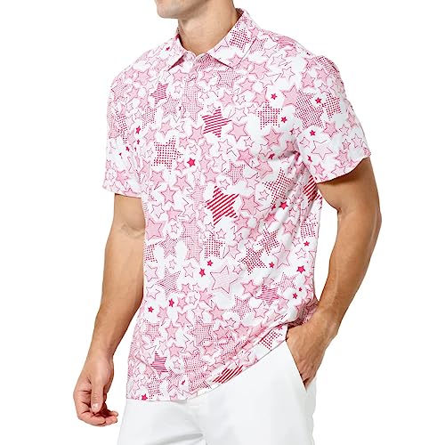 Casey Kevin Poloshirts für Herren Poloshirt Herren Kurzarm Floral Sommer Golf Polo Shirt Freizeithemd Regular Fit Sport Outdoor Polo T-shirts Männer von Casey Kevin