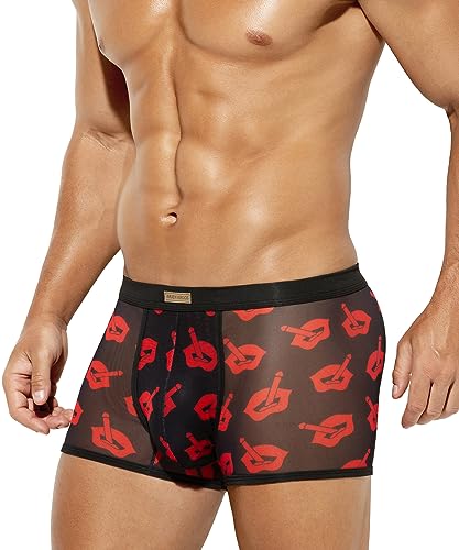 Casey Kevin Sexy Unterwäsche für Männer Herren Mesh Boxershorts Transparente Unterhosen Netz Atmungsaktiv Boxer von Casey Kevin