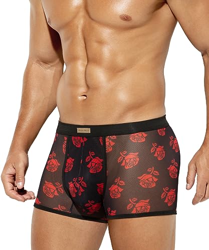 Casey Kevin Sexy Unterwäsche für Männer Herren Mesh Boxershorts Transparente Unterhosen Netz Atmungsaktiv Boxer von Casey Kevin