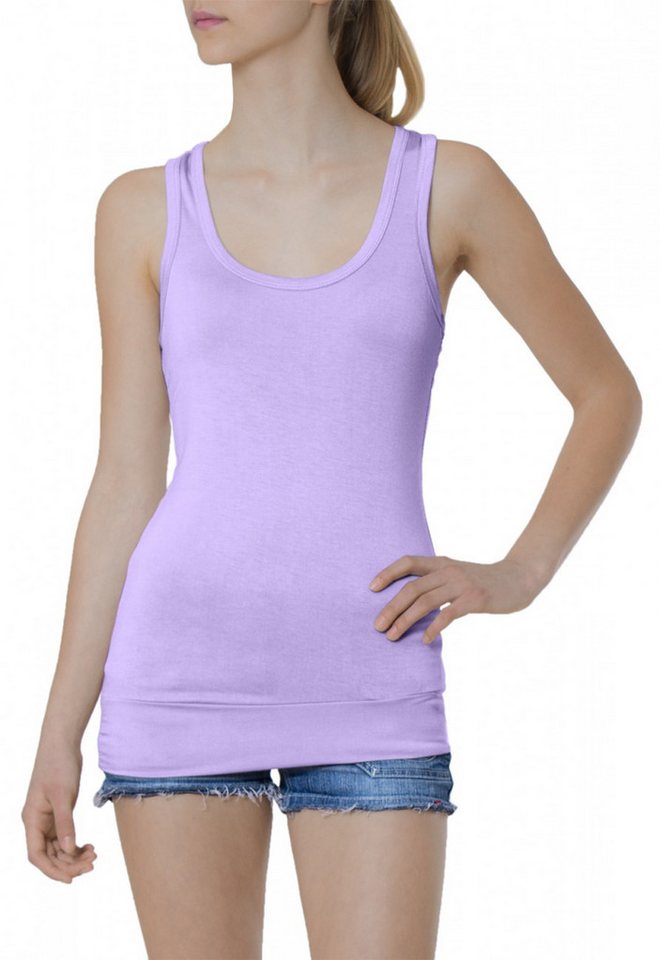 Caspar Longshirt SRT006 Damen klassisch elegantes Basic Top LongTop TankTop von Caspar