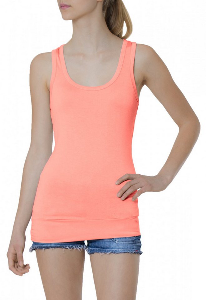 Caspar Longshirt SRT006 Damen klassisch elegantes Basic Top LongTop TankTop von Caspar