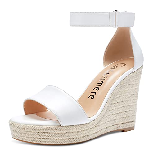 Castamere Damen Keilabsatz High Heels Plattform Pumps mit Ankle-Strap Sandalen Weiß Schuhe EU 40 Castamere Damen Keilabsatz High Heels Plattform Pumps mit Ankle-Strap Sandalen Weiß Schuhe EU 40 von Castamere