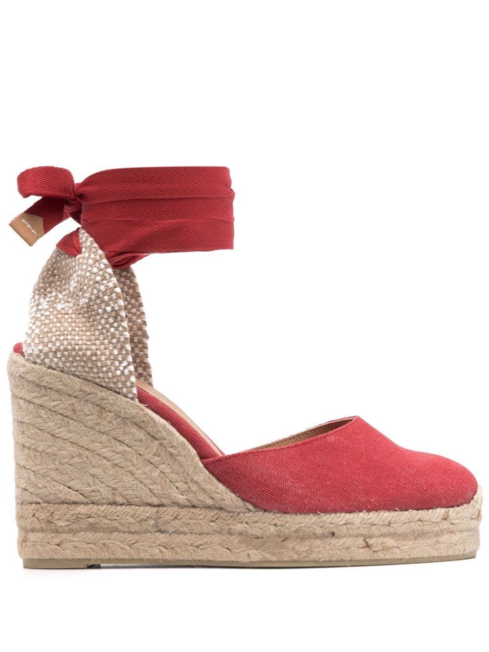 Castañer Espadrilles aus Bast 110mm - Rot von Castañer