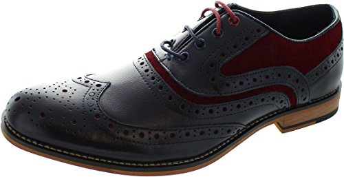 Cavani Herren Brogue Ethan Schuhe Navy/Red 47 EU von Cavani