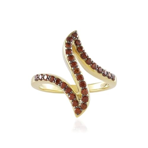 Cavill Ring Champagner Zirkon 0,63 ct Rundschliff Vergoldetes 925er Silber Modern Eleganter Damenring mit 31 Steinen aus Kambodscha, Größe 16-20, Goldfarben Cavill Ring Champagner Zirkon 0,63 ct Rundschliff Vergoldetes 925er Silber Modern Eleganter Damenring mit 31 Steinen aus Kambodscha, Größe 16-20, Goldfarben von Cavill