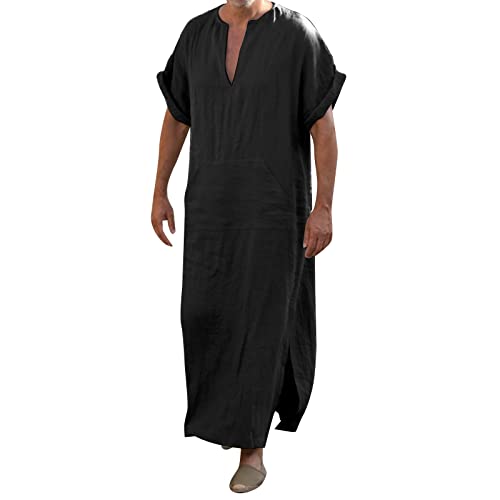 Caxndycing Kaftan Herren Jalabiya Herren Baumwolle Stehkragen Robe Arabische Kleidung Lang Muslimische Kleider Thobe Hemden Gebetskleidung für Männer Muslim Abaya Muslim Tunika Caxndycing Kaftan Herren Jalabiya Herren Baumwolle Stehkragen Robe Arabische Kleidung Lang Muslimische Kleider Thobe Hemden Gebetskleidung für Männer Muslim Abaya Muslim Tunika von Caxndycing