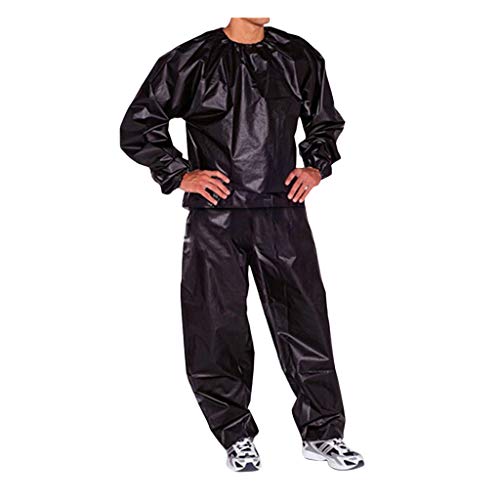 Caxndycing Schwitzanzug Herren Sauna Suit Zum Abnehmen Sweatsuit Sweatanzug Fitness Saunaanzug für den ganzen Körper Trainingsanzug aus PVC Anti-Rip-PVC Saunaanzug für Männer und Frauen von Caxndycing