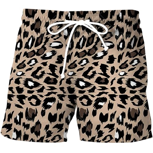 Caxndycing Strand Shorts Herren Badeshorts mit Leopardenmuster Badehose Leopard Gepard Print Schnell trocknend Beach Shorts Kurze Sweatpants Herren mit Tunnelzug Caxndycing Strand Shorts Herren Badeshorts mit Leopardenmuster Badehose Leopard Gepard Print Schnell trocknend Beach Shorts Kurze Sweatpants Herren mit Tunnelzug von Caxndycing