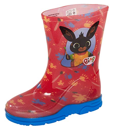 Bing Bunny Jungen Mädchen Gummistiefel Schnee Regen Gummistiefel Rot Schuhe, rot, 25 EU von Cbeebies