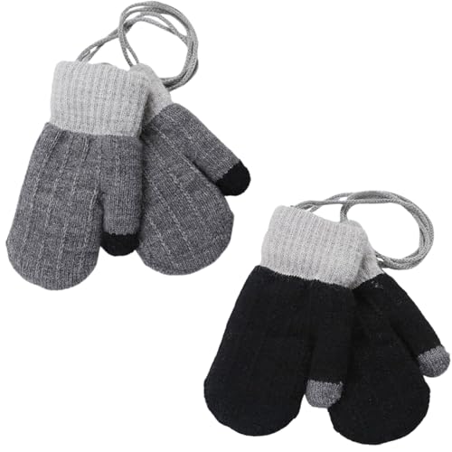 Ccomage 2 Paar Kinder Winter Handschuhe mit Fleece 0-3 Jahre Dicke Strick Baby Fäustlinge Wolle Plüsch Fausthandschuhe Halshandschuhe Strickhandschuhe für Baby Jungen Mädchen Ccomage 2 Paar Kinder Winter Handschuhe mit Fleece 0-3 Jahre Dicke Strick Baby Fäustlinge Wolle Plüsch Fausthandschuhe Halshandschuhe Strickhandschuhe für Baby Jungen Mädchen von Ccomage