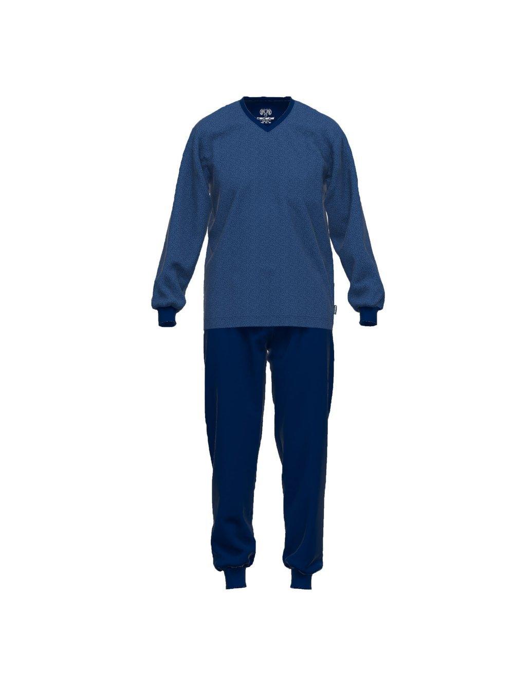 Ceceba Pyjama Herren Baumwolle gemustert, blau von Ceceba