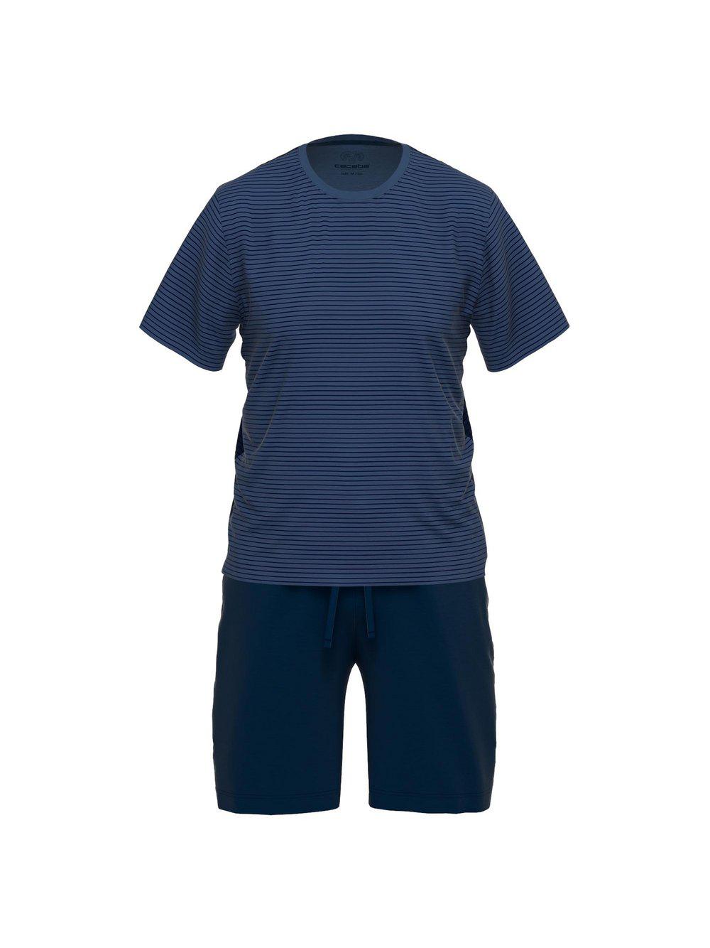 Ceceba Pyjama Herren Viskose gestreift, blau von Ceceba