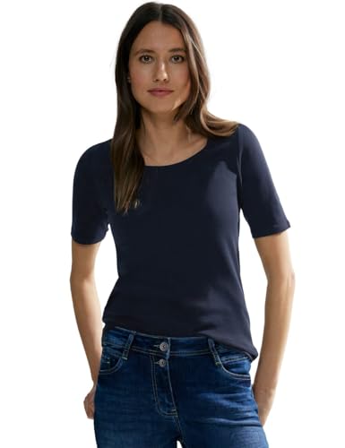 Cecil Damen B317515 Basic T-Shirt Baumwolle, Universal Blue, XXL EU von Cecil