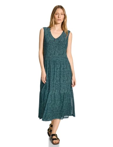 CECIL Damen B144113 Mesh Kleid mit Print, fir Green, Large von Cecil