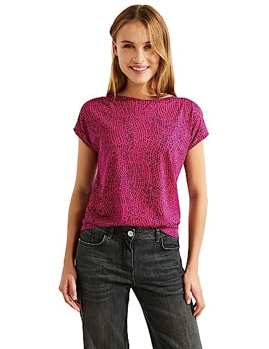 CECIL Damen B320331 Kurzarmshirt Bedruckt, cool pink,XS von Cecil