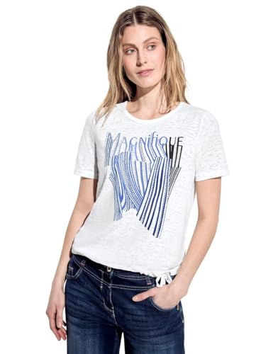 CECIL Damen B321297 Print T-Shirt, Vanilla White, X-Large von Cecil