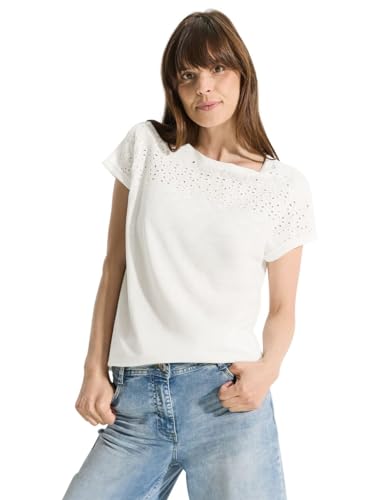 CECIL Damen B321505 Sommer T-Shirt, Vanilla White, Large von Cecil